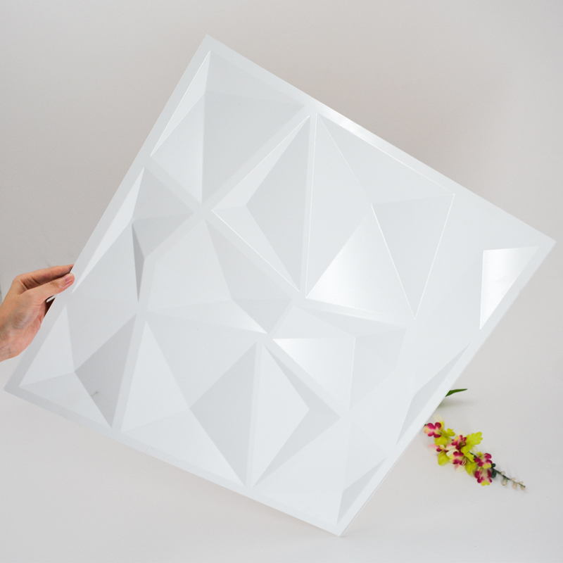 Modern 1 mm dik wit kunststof kunststof 3D-wandpaneel voor binnenhuisinrichting
