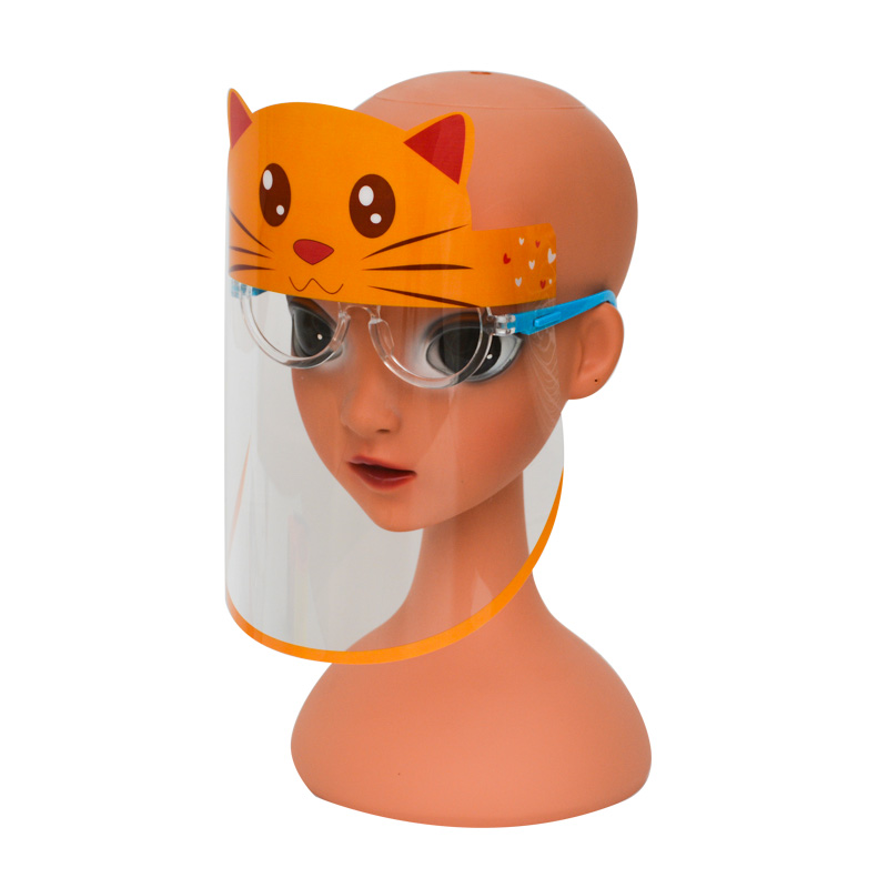 0.3mm Kids Light Custom Face Guard Plastic Face Shield Antifog met bril